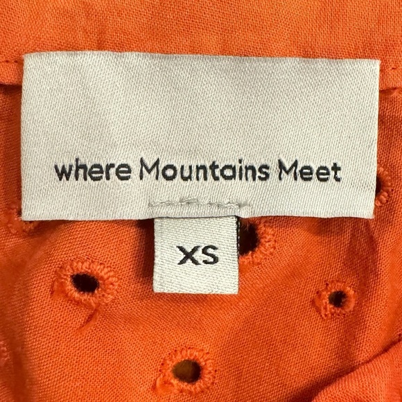 2 Piece Anthropologie Where Mountains Meet Eyelet Embroidered Orange Pants Top - Picture 13 of 16